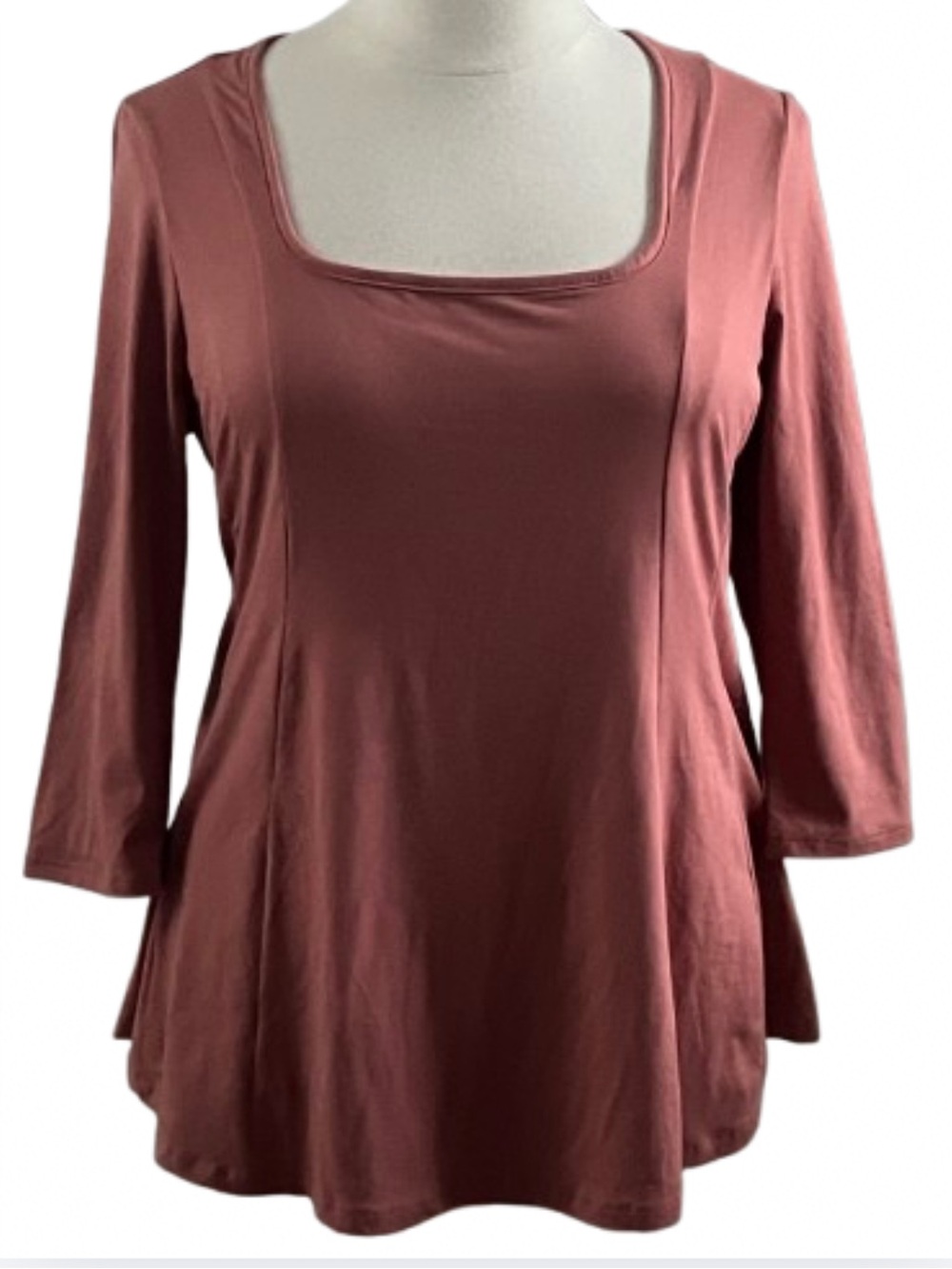 Square Neck Tunic Top - Dusty Rose